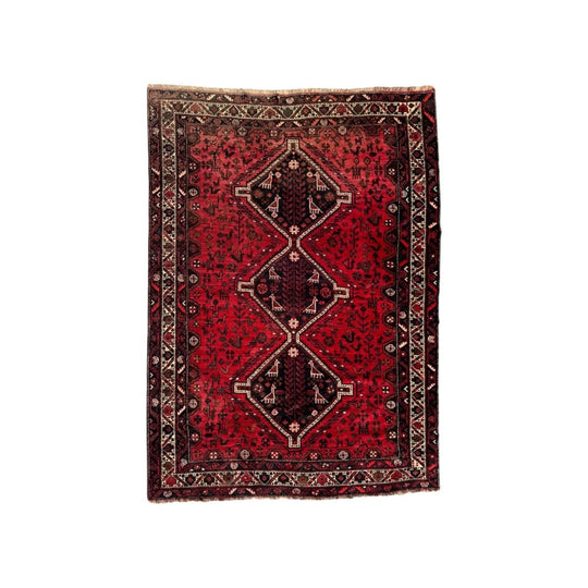 Hand Knotted Vintage Shiraz Persian Rug