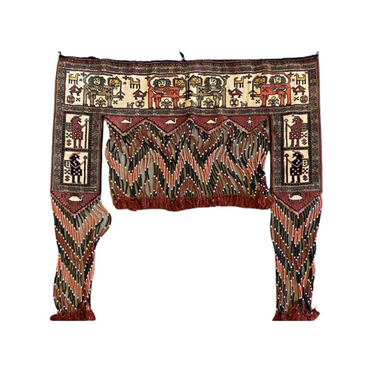 Hand-knotted woolen Persian Qashqaie Tent Entrance Decoration