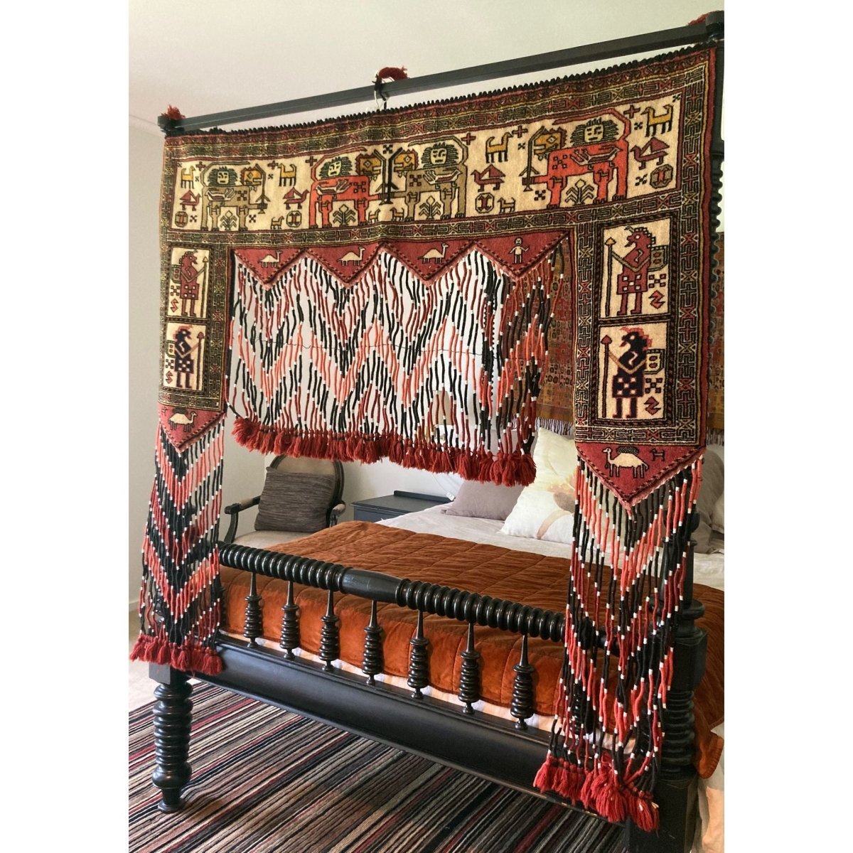 Hand - knotted woolen Persian Qashqaie Tent Entrance Decoration | Bazaa | Designer, Vintage and Antique Furniture