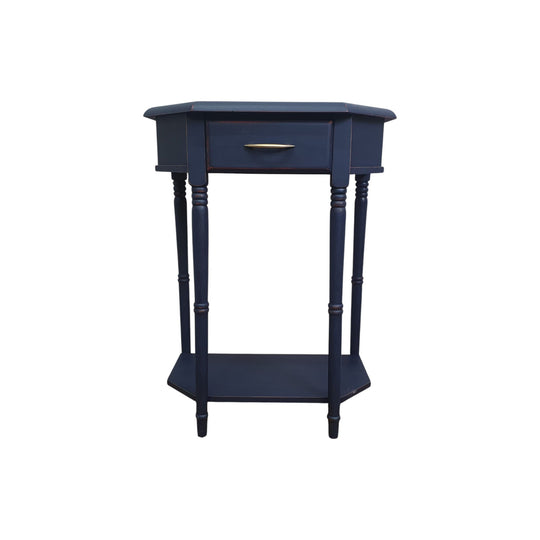 Hand-Painted Oxford Navy Hall Table with Single Drawer