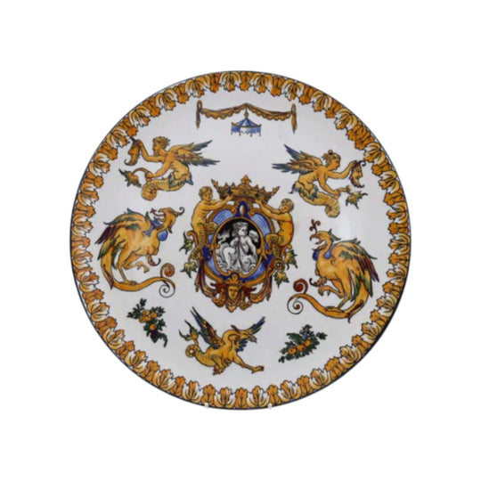 Hand painted wall charger by Gien of France
