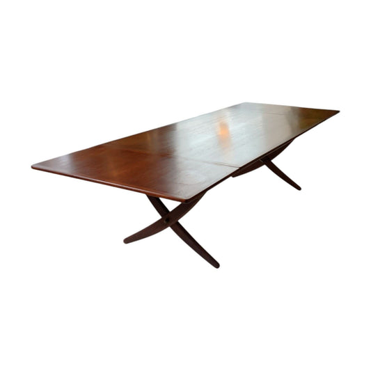 Hans Wegner for Andreas Tuck Model AT 314 Teak and Oak Sabre Drop Leaf Extension Dining Table. Danish, 1950s | Bazaa | Designer, Vintage and Antique Furniture