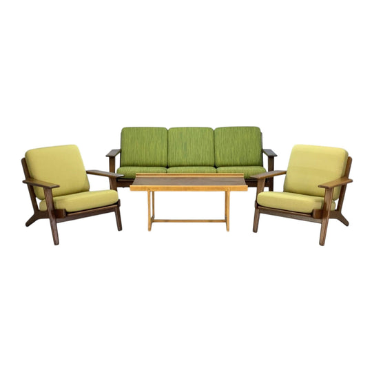 Hans Wegner for Getama GE290 3 Seat Sofa and Pair of Lounge Chairs. Priced individually.