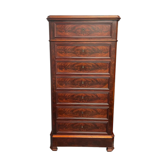 Louis Phillipe Style Flame Mahogany Secretaire Drawers
