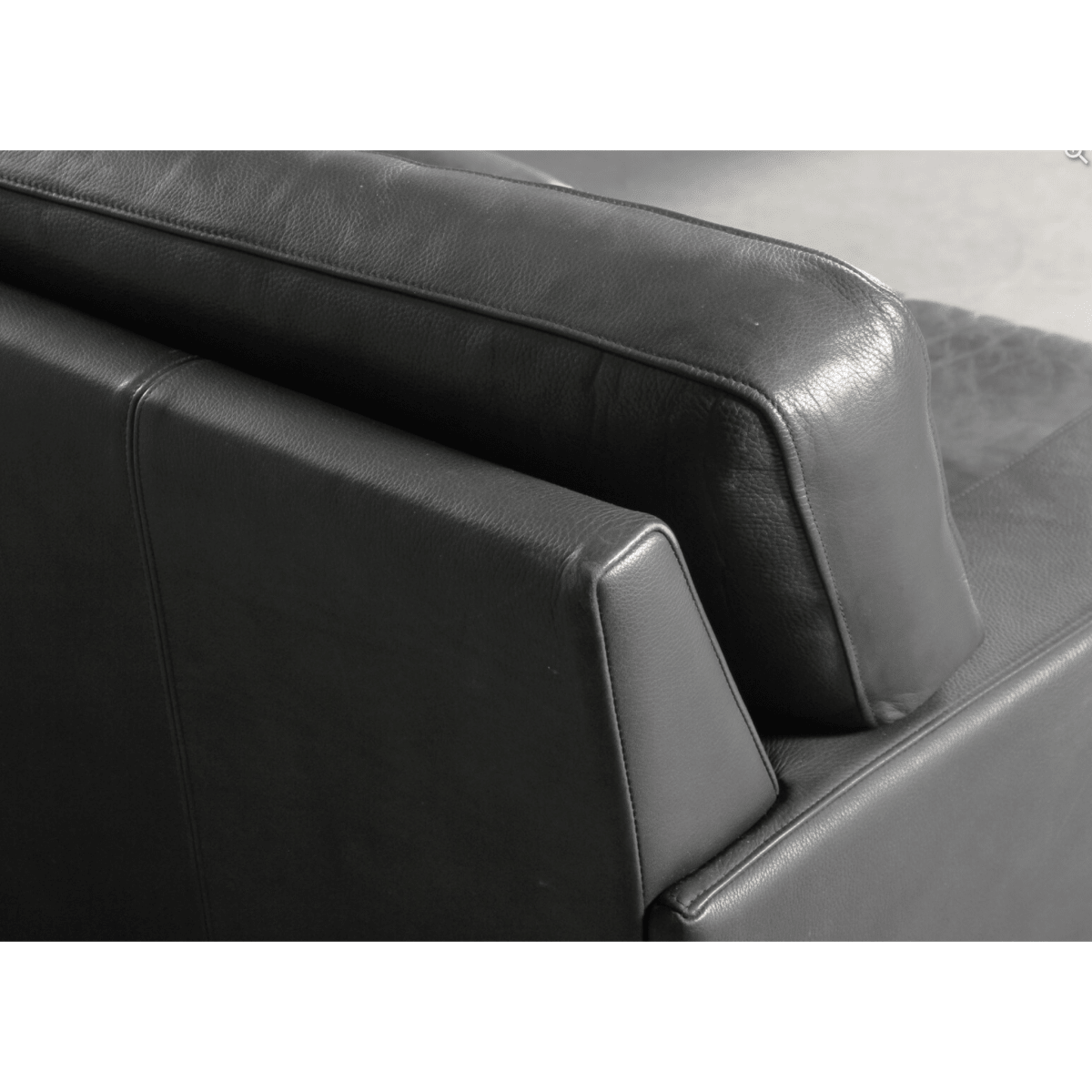 Henning Jensen. Corner sofa, black leather | Bazaa | Designer, Vintage and Antique Furniture