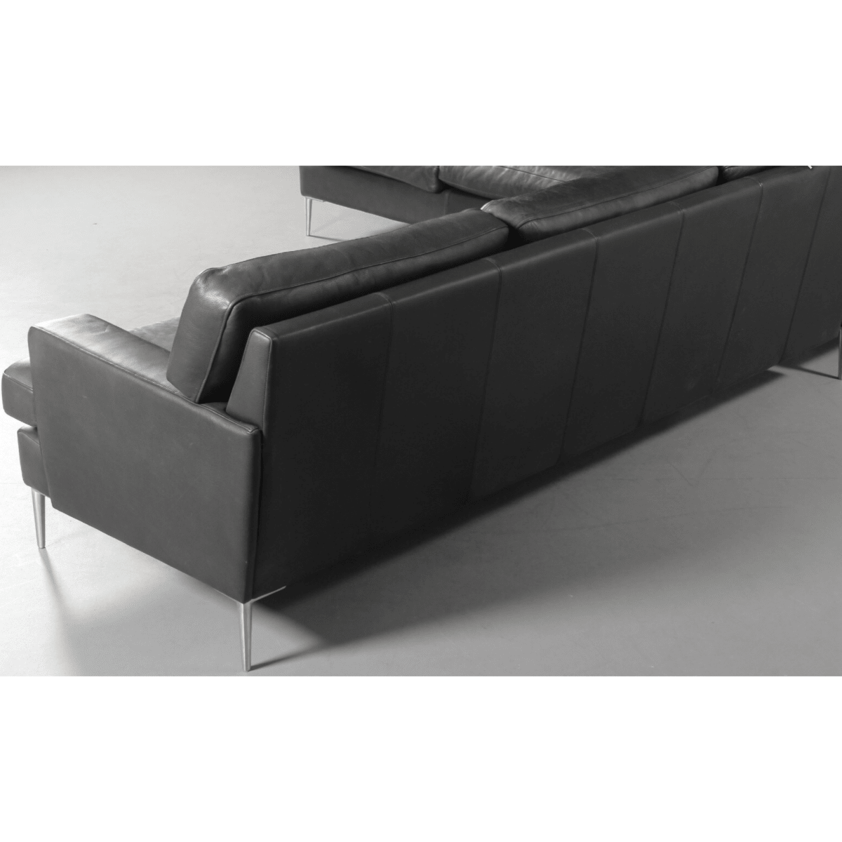 Henning Jensen. Corner sofa, black leather | Bazaa | Designer, Vintage and Antique Furniture
