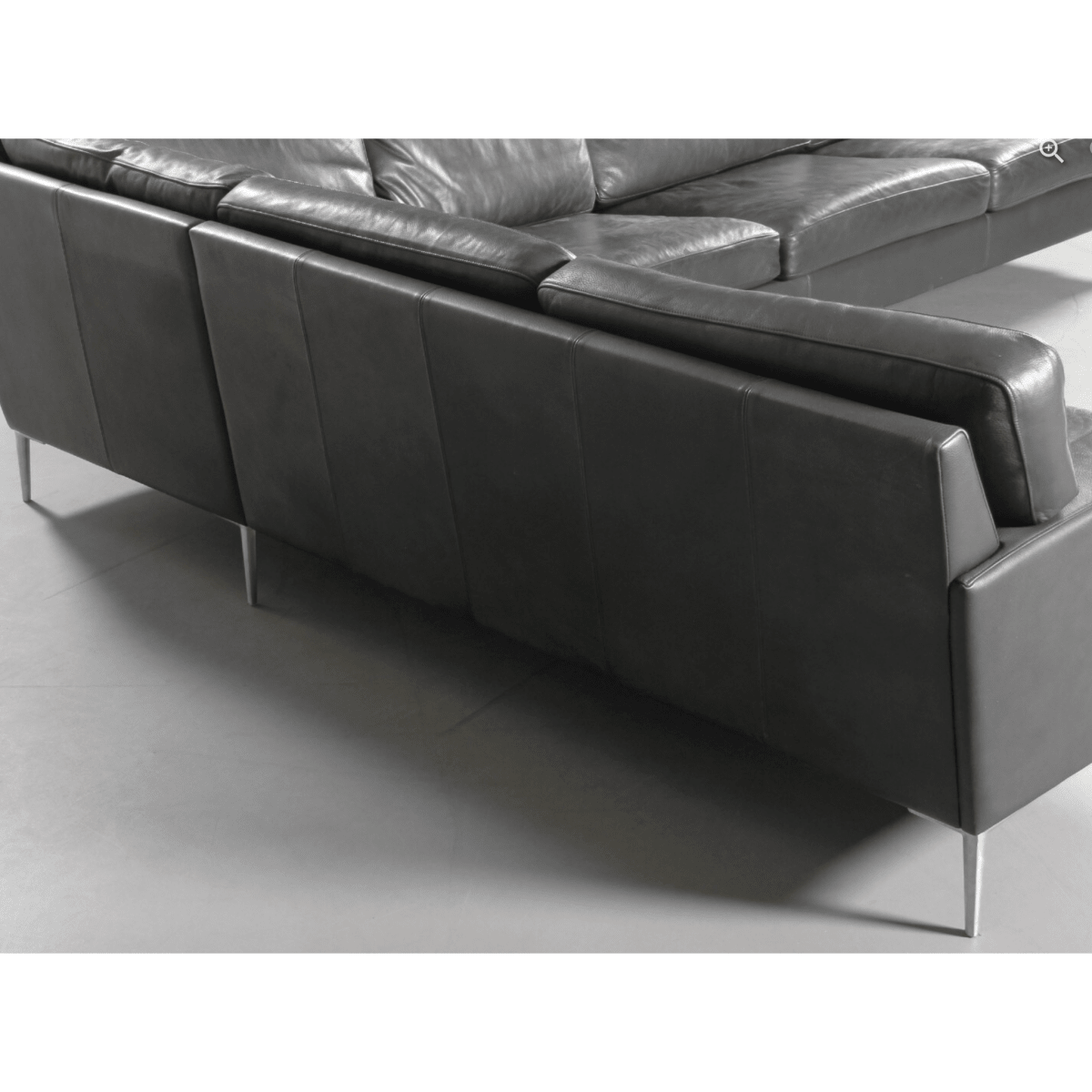 Henning Jensen. Corner sofa, black leather | Bazaa | Designer, Vintage and Antique Furniture