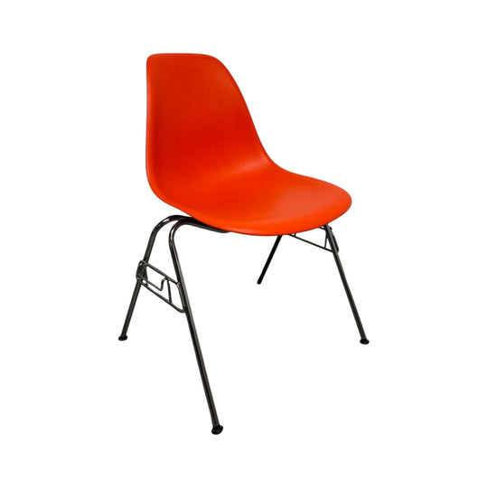 Herman Miller Eames DSS (Molded Plastic Side Chair) – Red, Stacking Base