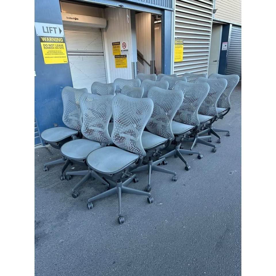 Shop Herman Miller Mirra Office Chair - No Arms - Grey - Back tilt lock ...