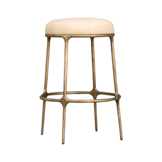 Heston Brass & Linen Kitchen Stool