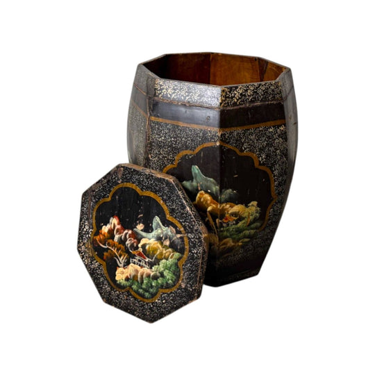 Hexagonal Painted Rice Box