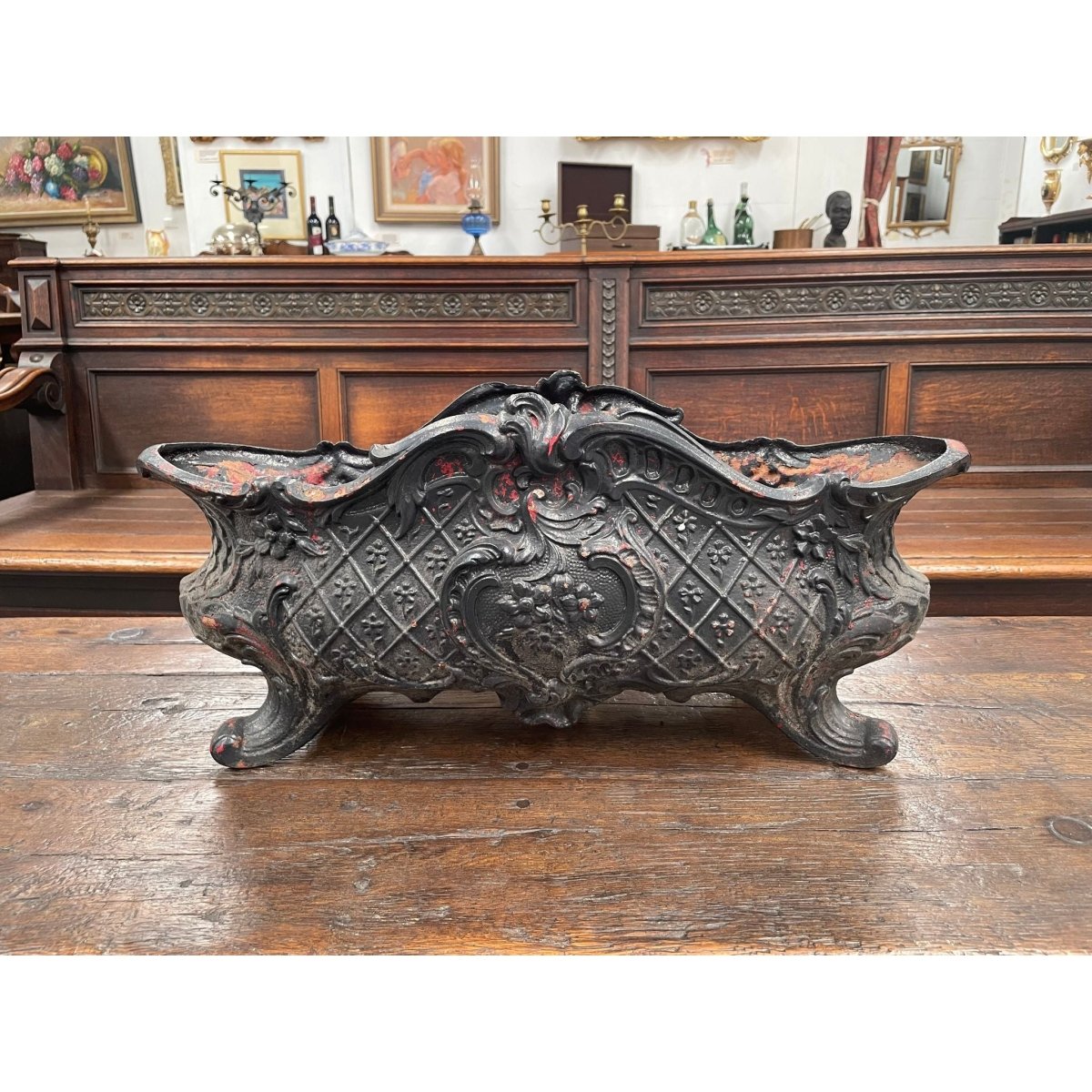 Highly Decorative 19th Century French Cast Iron Planter Box | Bazaa | Designer, Vintage and Antique Furniture