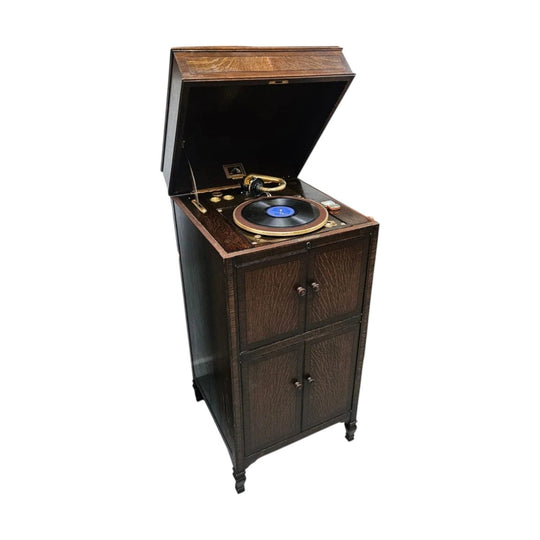 'His Masters Voice' Oak Cased Gramophone