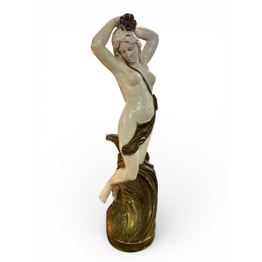 Vintage nude female woman nymph goddess plaster cast figure statue Neoclassical