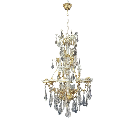 Very Impressive French "Baccarat" 12 Arm Chandelier