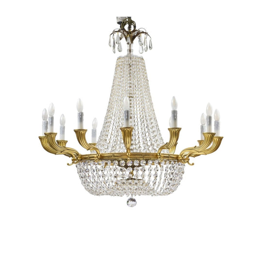 Hollywood Regency Crystal Chandelier
