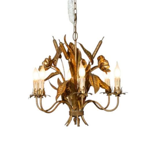 Hollywood Regency Wheat Chandelier