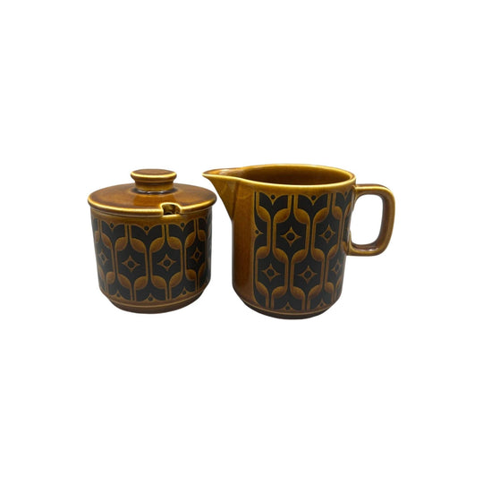 Hornsea England Autumn Brown ‘Heirloom’ Milk Jug & Sugar Bowl