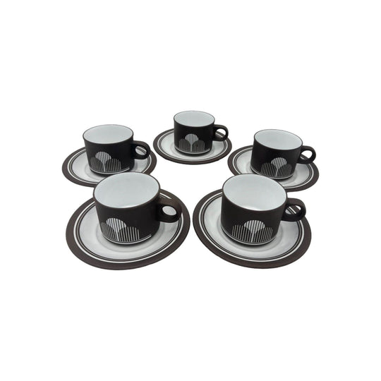 Hornsea England 'Impact' Cups and Saucers x 5