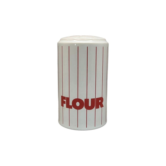 Hornsea Pottery Red ‘Stripes’ designed flour shaker by John Clappison