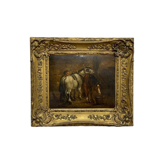 Horses in the stable