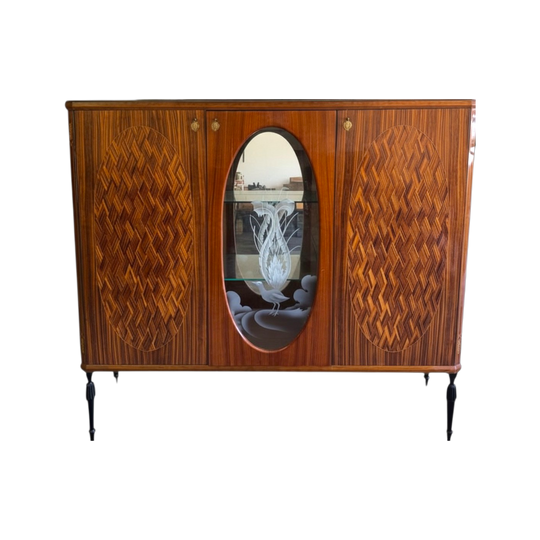 Rare 1950s Vintage Italian Handcrafted Drinks Cabinet / Credenza – One of a kind