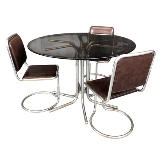 1970s Chrome Dining Set | Continental European Postmodern