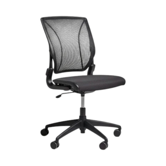Humanscale Liberty Chair – Adjustable Arms – Black Base – Black Mesh