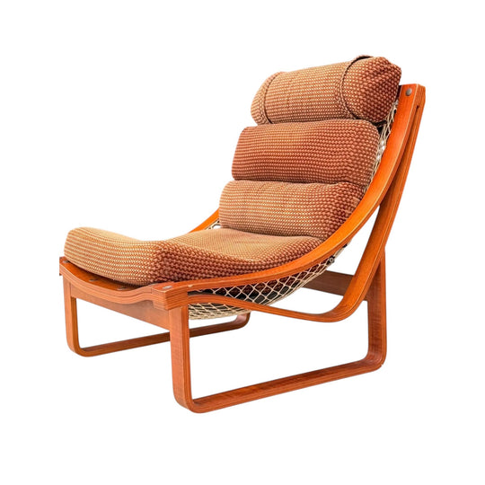 Vintage Tessa T4 Armchair In Groovy Brown Velvet Tasmanian Blackwood Frame
