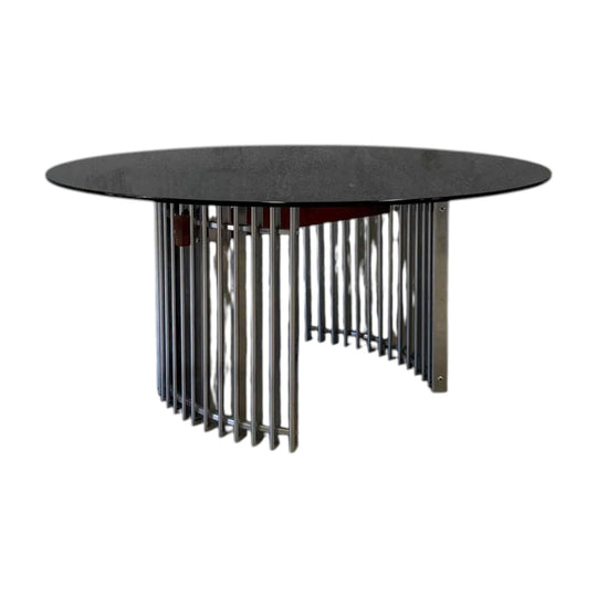 Smoked Glass Dining Table Italy 1970s