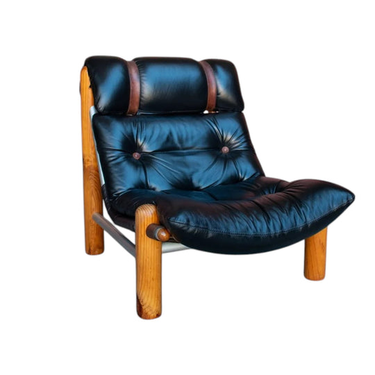 Robert Dunlop Studio Line Squatter’s Chair – Mid-Century Campaign Lounge Chair