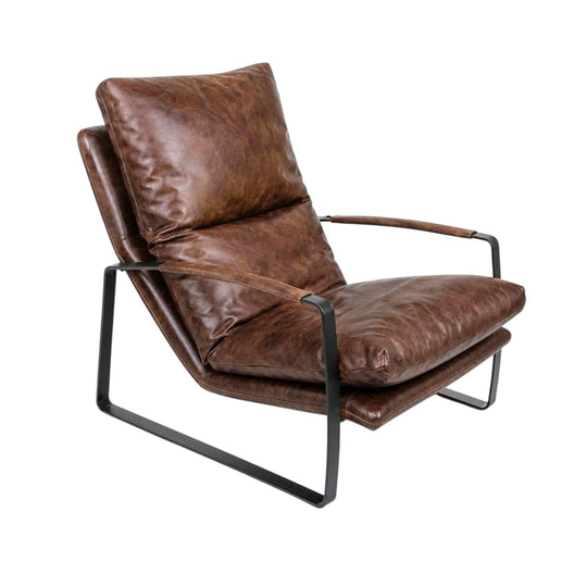 Vintage MCM Top-Grain Leather Lounge Chair
