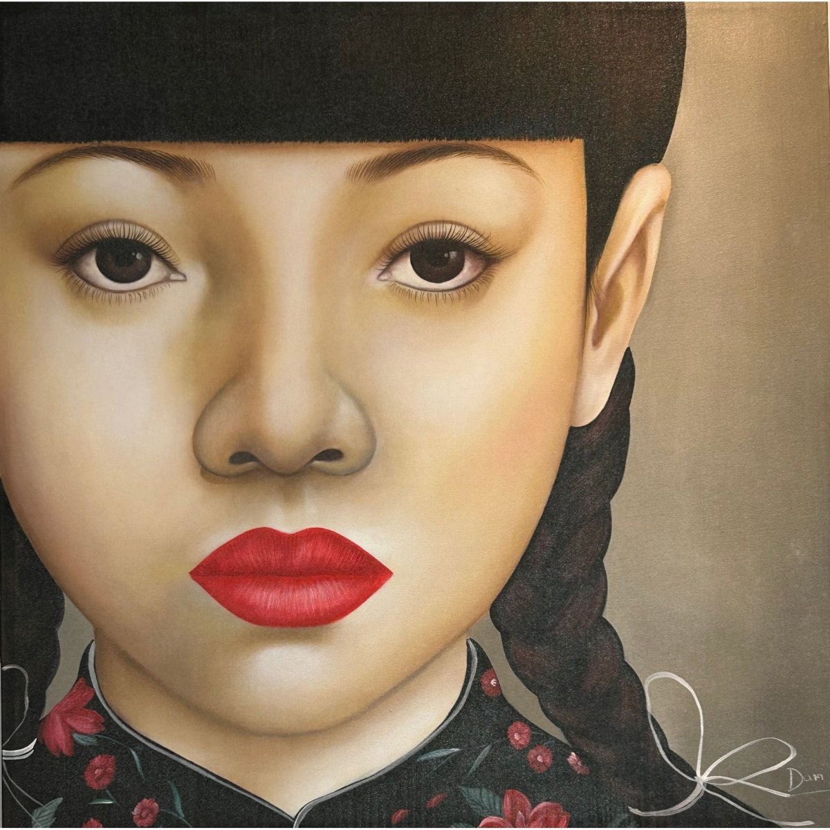 Hyperrealist Acrylic on Canvas Portrait (Female Subject), 120 x 120 cm – ICA25003 | Bazaa | Designer, Vintage and Antique Furniture