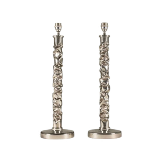 Pair of Nickel "Melting Metals" Lamps by Valerie Wade, London, 2000