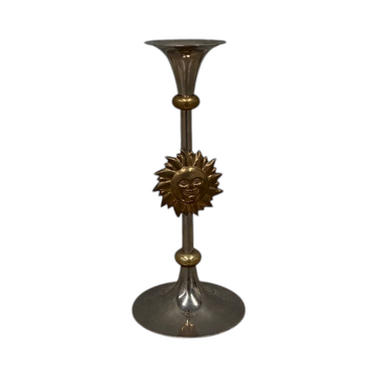 Italian Sun Motif Candlestick 1970s