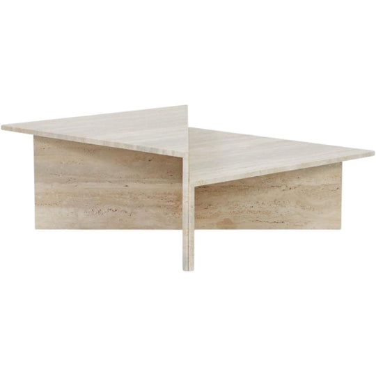 iconic split level travertine coffee table
