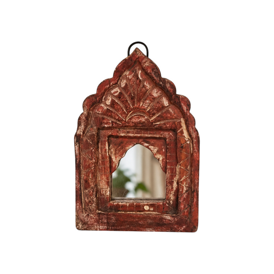 Indian Vintage Triangular Temple Mirror - Small