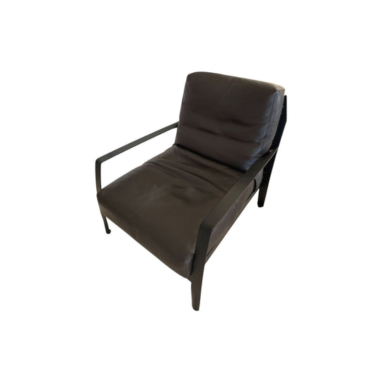 Minotti leather armchairs x 2