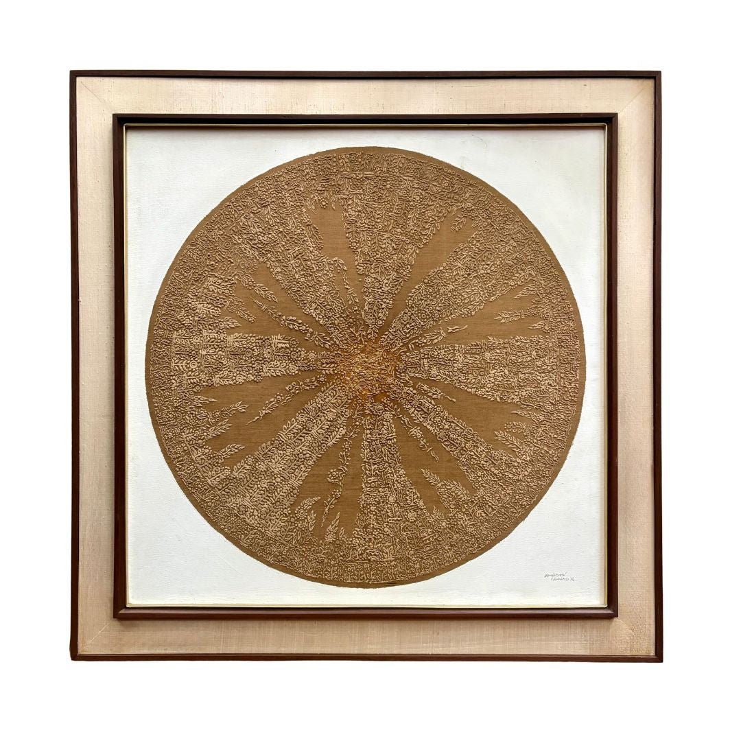 Important Sculptural Original Mandala Artwork by Wancharoen Japakang (b. 1941) Mandala, Chiang Mai, 1976 | Bazaa | Designer, Vintage and Antique Furniture