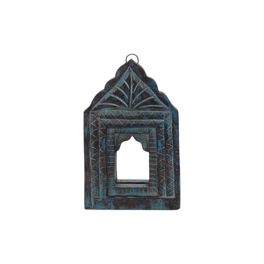 Indian Vintage Triangular Temple Mirror - Small