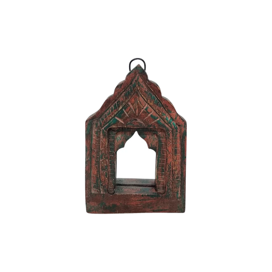 Indian Vintage Triangular Temple Mirror - Small