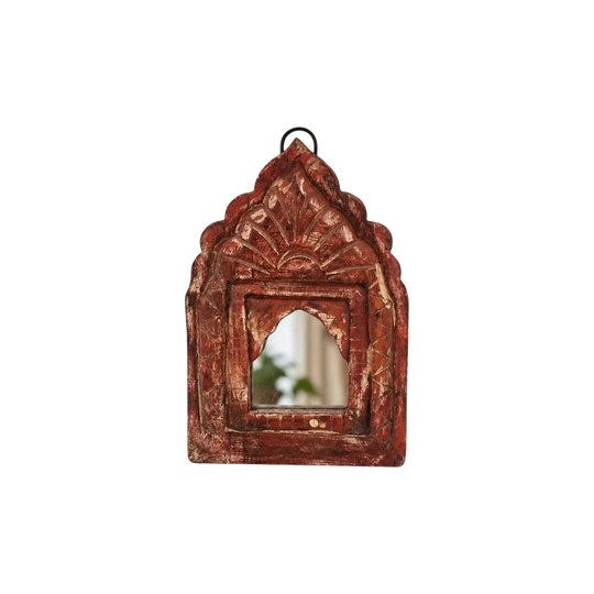 Indian Vintage Triangular Temple Mirror - Small