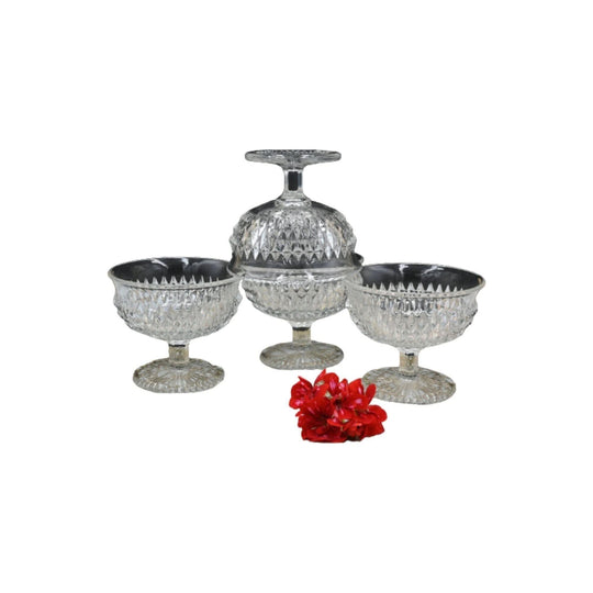 Indiana Diamond Point Glass Dessert/Salad Set.