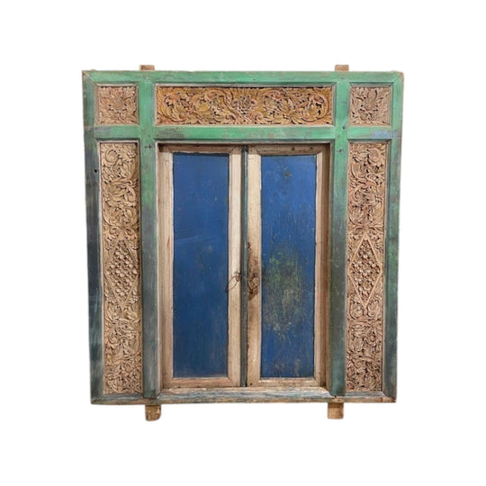 Indonesian Painted Doors in Frame