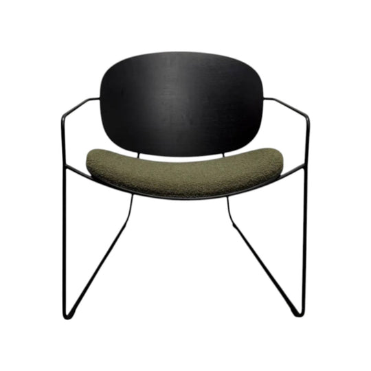 Infiniti Tondina Lounge Armchair – Black / Olive Upholstery