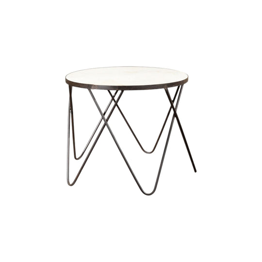 Iron and marble coffee table #534