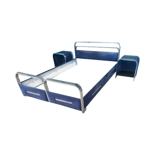Italian 1970s Double Bed & Side Tables