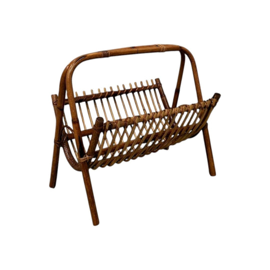 Italian Bamboo Magazine Rack 1970s
