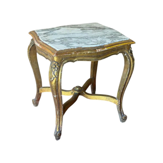 Italian Giltwood Marble Top Occasional Table