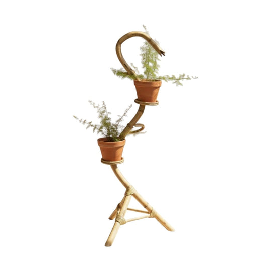 Italian Mid Century Rattan Plant Stand